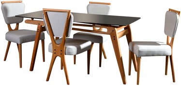 Ēdamistabas komplekts Kalune Design Palace, krēmkrāsas/ozols