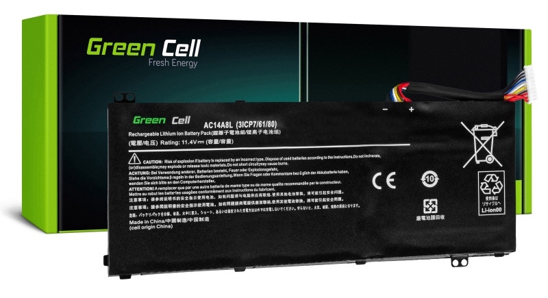 Sülearvutiaku Green Cell AC54, 3.8 Ah, LiPo