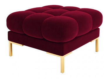 Пуф Micadoni Home Mamaia Velvet, золотой/красный, 60 см x 60 см x 41 см