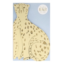 Uzlīme Meri Meri Cheetah Sticker & Sketch Book M205651, bēša