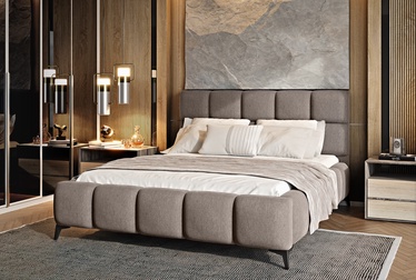 Кровать Mist Poco 07, 140 x 200 cm, коричневый/серый, с решеткой