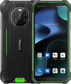 Mobiiltelefon Blackview BV8800, must/roheline, 8GB/128GB