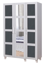 Гардероб Kalune Design Hedera 2 869VEL4259, белый/антрацитовый, 48 см x 120 см x 189 см, с зеркалом