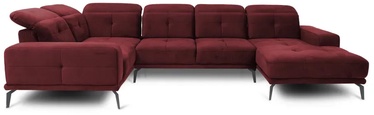 Stūra dīvāns Neviro Loco 25, sarkana, kreisais, 201 x 350 cm x 77 cm