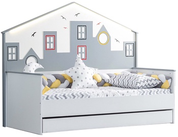 Выдвижная кровать Kalune Design Cýty-Ledlý G-Myy, белый/серый, 100 x 200 см