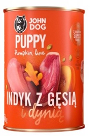 Mitrā barība (konservi) suņiem John Dog Pumpkin Turkey & Goose, tītara gaļa/pīles gaļa/ķirbis, 0.4 kg