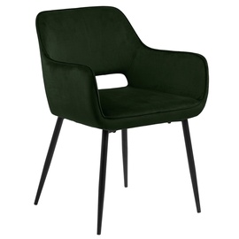 Стул для столовой Ranja 61325, черный/оливково-зеленый, 59.5 см x 56 см x 79 см