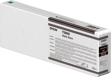 Printera kasetne Epson Singlepack Matte Black UltraChrome HDX/HD T55K800, melna, 700 ml