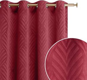 Nakts aizkari Room99 Leafly, sudraba/bordo, 140 cm x 250 cm