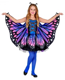 Kostīms bērniem taurenis Widmann Butterfly, zila/violeta, poliesters, 140 cm