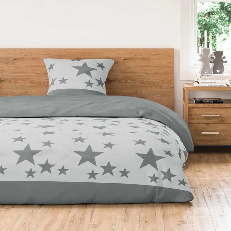 Jõulu voodipesu komplekt AmeliaHome Stardust, hall, 200x220 cm