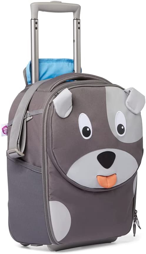Чемодан Affenzahn Hugo Dog, серый, 18 л, 16.5 x 30 x 40 см