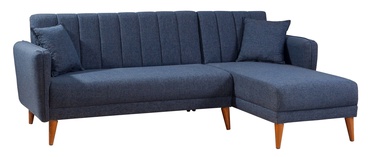 Stūra dīvāns Kalune Design Aqua Kose, tumši zila, labais, 225 x 150 x 85 cm