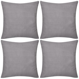 Наволочка для декоративной подушки VLX Cotton, серый, 800 мм x 800 мм, 4 шт.