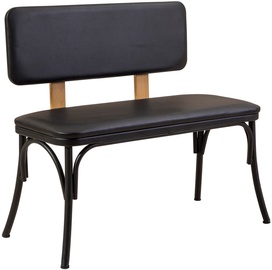 Скамейка в прихожей Kalune Design Oliver Bank, черный/светло-коричневый, 41 см x 100 см x 49 см