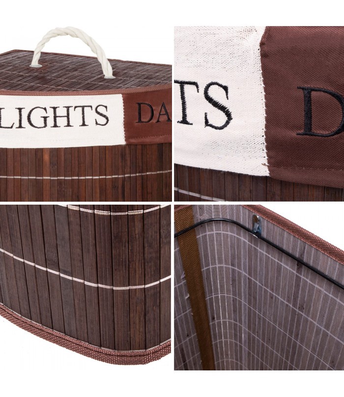Ящик для белья Springos Laundry Basket, 73 л, коричневый, 35 см x 47 см