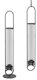 Küünlahoidja Hofats Oval, klaas/metall, Ø 11 cm, 55 cm, läbipaistev/must
