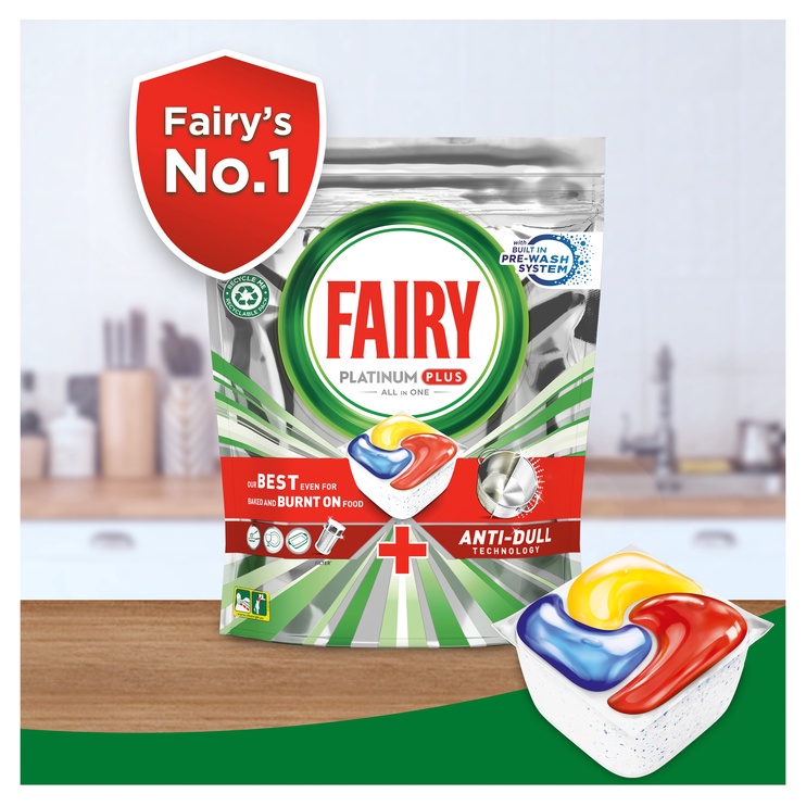 Trauku mazgājamās mašīnas kapsulas Fairy Platinum Plus, 84 gab.
