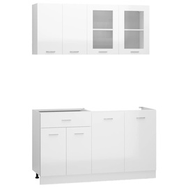 Кухонный гарнитур VLX 4-piece High Gloss, белый, 1.4 м