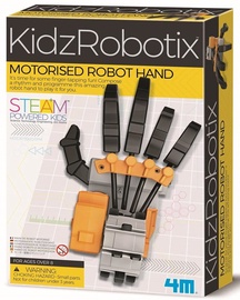 Intelektuāla rotaļlieta 4M KidzRobotix Motorised Robot Hand 34076, sudraba/melna/oranža
