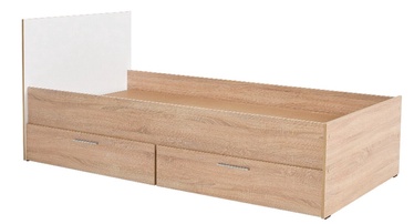 Кровать одноместная Kalune Design KRY-792-SD-2, 90 x 190 cm, белый/дубовый, с решеткой
