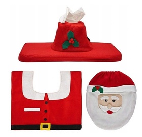 Декорация Toilet Decoration for Christmas Father Frost 10690026, 45 см, полиэстер, белый/красный