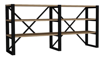 Plaukts Kalune Design Datca, brūna/melna, 32.1 cm x 133.2 cm x 65 cm