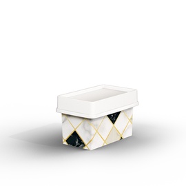 Hoiukast Domoletti Marble, 0.4 l, valge/must/beež, 11.2 x 6.5 x 6.8 cm