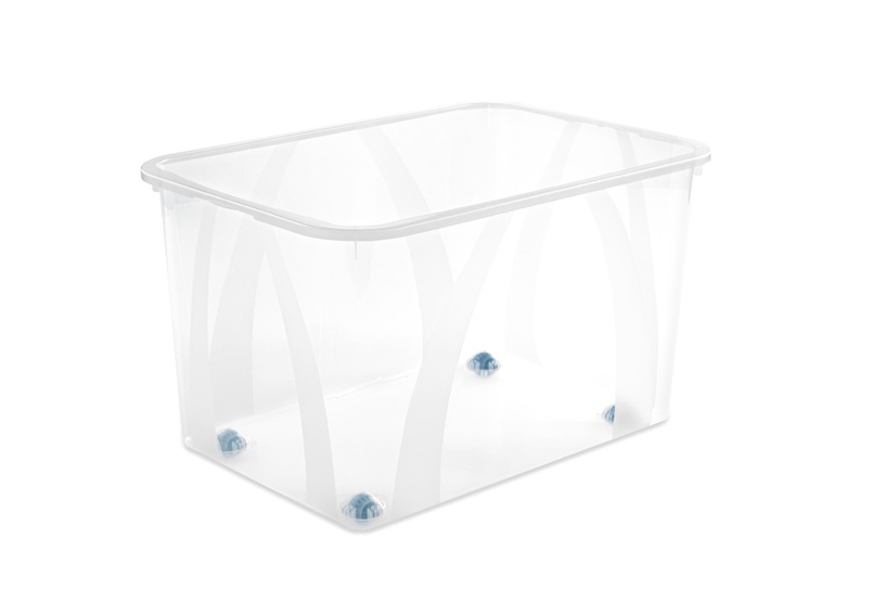 Ratastega hoiukast, toidule/tööriistadele/esemete hoidmiseks Rotho Lona 1047200096, 50 l, läbipaistev, 57.1 x 39.2 x 33.5 cm