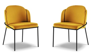 Стул для столовой Micadoni Home Limmen Velvet, матовый, желтый, 56 см x 58 см x 79 см, 2 шт.