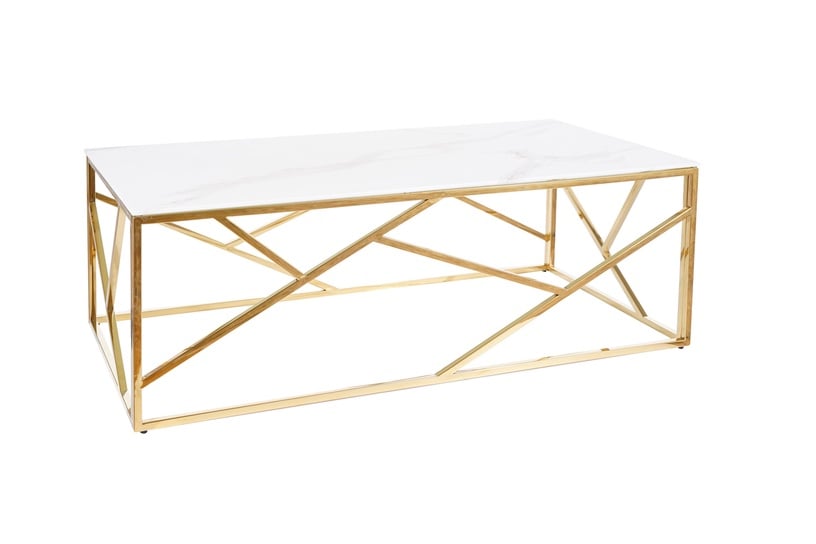 Журнальный столик Signal Meble Escada A II, золотой/белый, 1200 мм x 600 мм x 400 мм