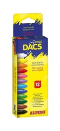 Vaškinės kreidelės Alpino Dacs, 55 mm, įvairių spalvų, 12 vnt.