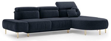Stūra dīvāns-gulta Homede Malfa, tumši zila, labais, 287 x 180 cm x 98 cm