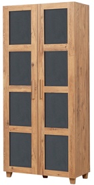 Skapis Kalune Design Lantana, priežu/antracīta, 80 cm x 48 cm x 182 cm