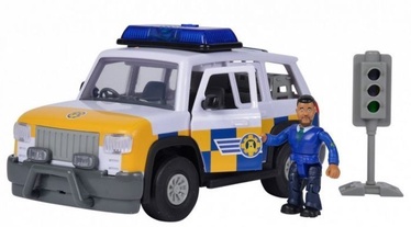 Transporto žaislų komplektas Simba Sam Police Jeep Fireman with Malcolm Figurine 10620064, geltona