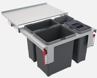 Prügi sorteerimise süsteem Franke Garbo 60-3, 1 x 8 l, 1 x 12 l, 1 x 18 l, kast patareide jaoks l, hall