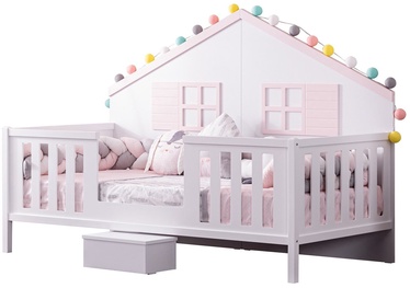 Детская кровать Kalune Design Fethýye P-My, белый/розовый, 100 x 200 см