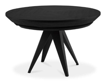 Pusdienu galds izvelkams Micadoni Home Toni, melna, 120 - 220 cm x 120 cm x 76 cm