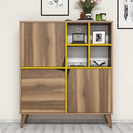 Skapītis Kalune Design Pulse, brūna/dzeltena, 30 cm x 100 cm x 115 cm