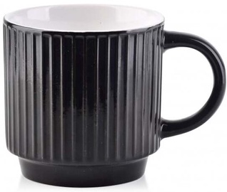 Krūzīte AffekDesign Sally Stripes, melna, 0.36 l