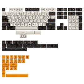 Колпачки клавиш Akko Cherry Carbon Retro US, белый/черный/oранжевый