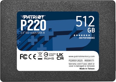 Жесткий диск (SSD) Patriot P220S512G25, 2.5", 512 GB