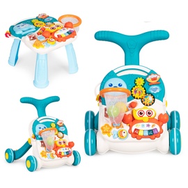 Игрушка-каталка Huanger 2in1 Walker & Active Table HE0828, 47 см, синий/многоцветный