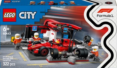 Konstruktor LEGO® City F1® boksipeatus ja boksimeeskond Ferrari autoga 60443, 322 tk