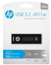 USB zibatmiņa HP HPFD911W-256, melna, 256 GB
