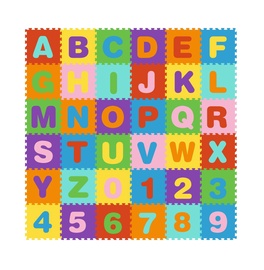 Puzle - paklājs Letters And Numbers, 178 cm x 178 cm, 36 gab.