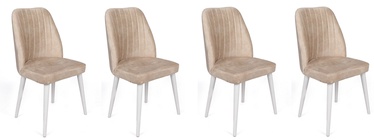 Ēdamistabas krēsls Kalune Design Alfa 494 V4 974NMB1570, matēts, balta/bēša, 49 cm x 50 cm x 90 cm, 4 gab.