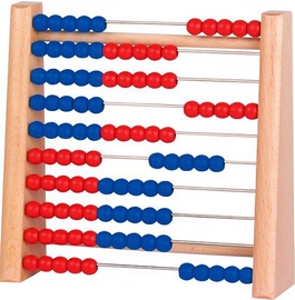 Образовательные счеты Goki Abacus 58529, 17 см, синий/коричневый/красный