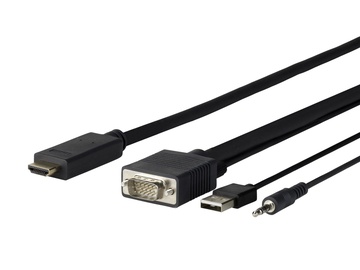 Кабель Vivolink Pro VGA, Audio to HDM, 5 м, черный