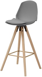 Bāra krēsls I_Oslo, pelēka/ozola, 49 cm x 46.5 cm x 105.5 cm